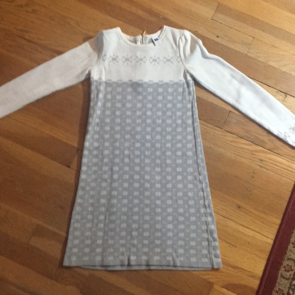 Janie and Jack off white and silver girl’s dress